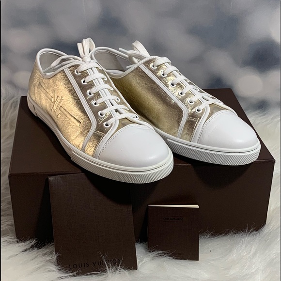 Louis Vuitton Shoes - Louis Vuitton sneakers tennis shoes gold metallic